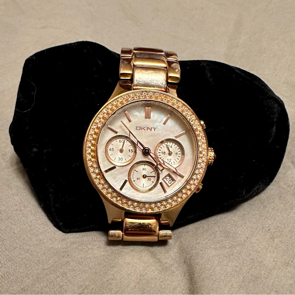 Chunky DKNY gold tone watch